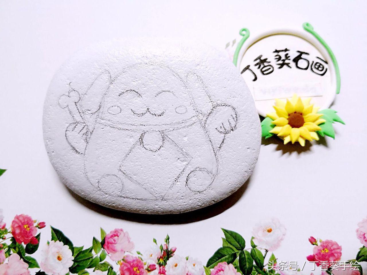 石头画旺财狗,石头画招财图片大全