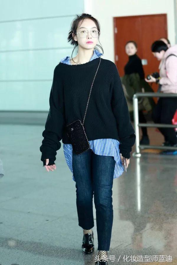 毛衣衬衫最温暖的叠穿套路,墨绿色毛衣配的衬衫穿搭