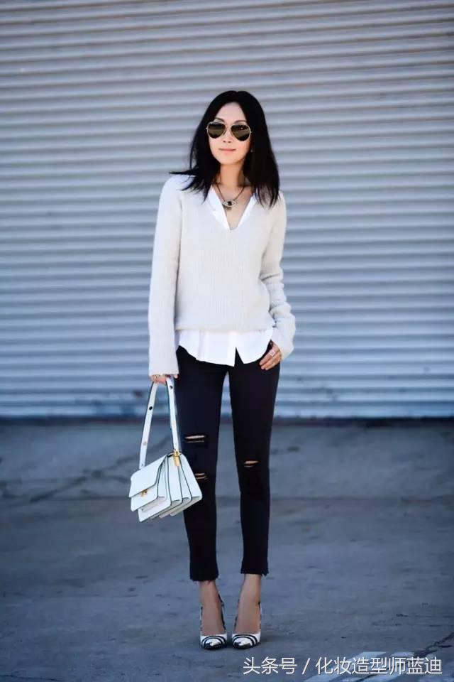 毛衣衬衫最温暖的叠穿套路,墨绿色毛衣配的衬衫穿搭