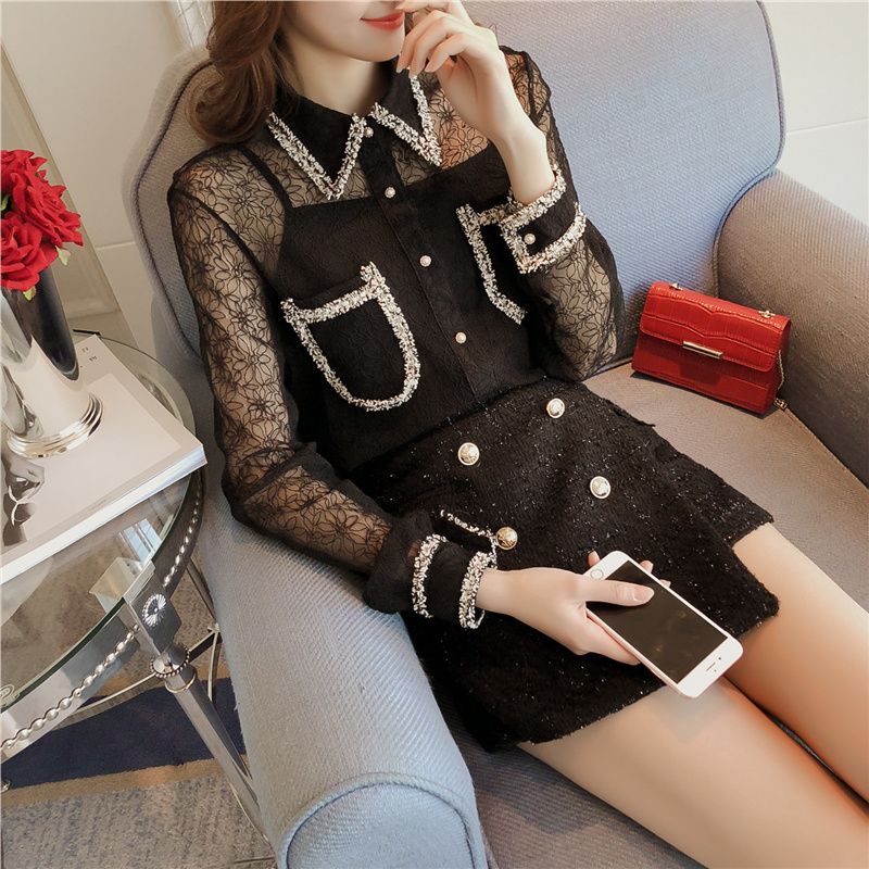 今年流行这样穿蕾丝打底衫,让整个人美的不像话