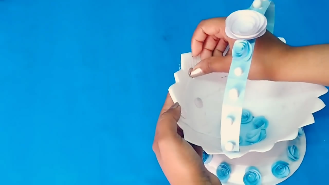 一次性纸盘花篮,diy手工制作实用花篮