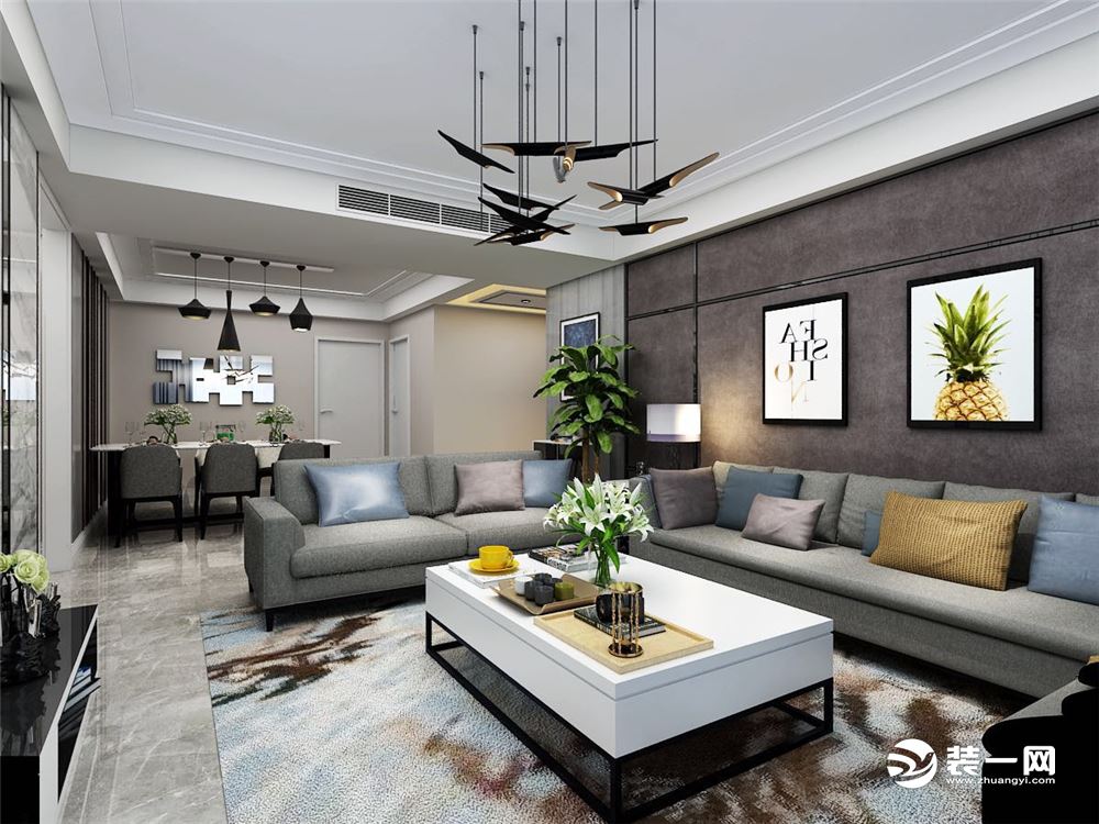 餐厅镜子能扩大空间!青岛鲁润静园143平案例,现代硬装造价11万