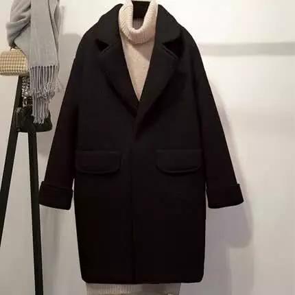 黑色大衣穿搭高级感小个子,想要高级感就穿黑色大棉服
