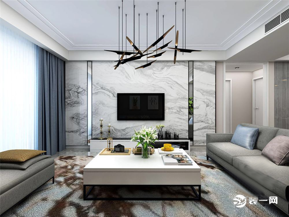 餐厅镜子能扩大空间!青岛鲁润静园143平案例,现代硬装造价11万