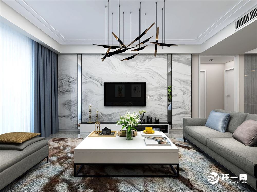 餐厅镜子能扩大空间!青岛鲁润静园143平案例,现代硬装造价11万