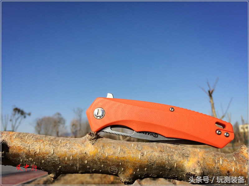 悍迪HARNDS双子星橙色柄户外*刀折**评测