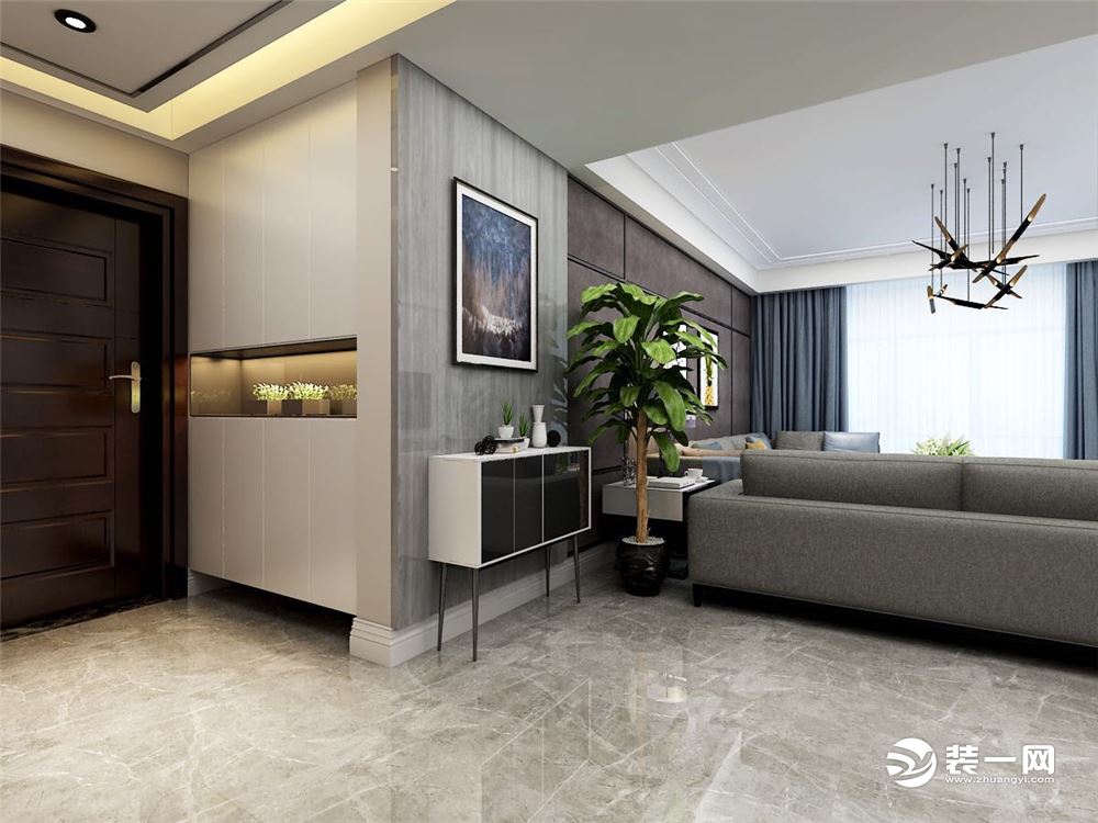 餐厅镜子能扩大空间!青岛鲁润静园143平案例,现代硬装造价11万