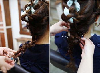 2款超级好看的蜈蚣辫发型图解,短发两个蜈蚣辫编发教程