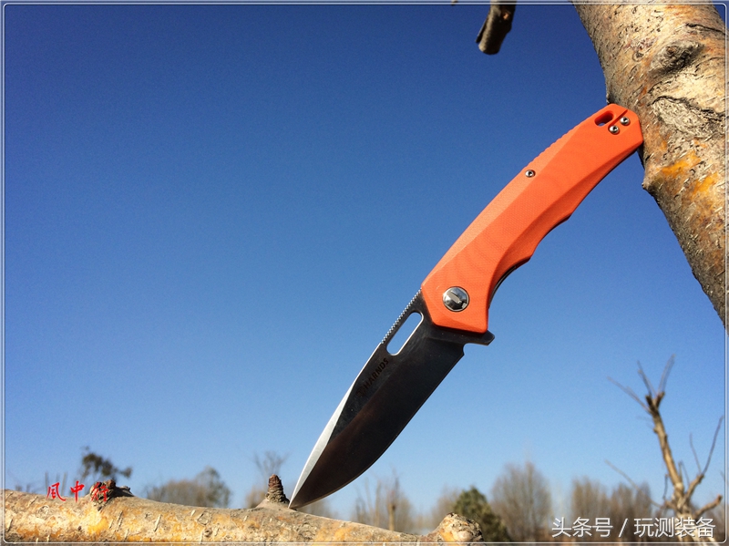 悍迪HARNDS双子星橙色柄户外*刀折**评测