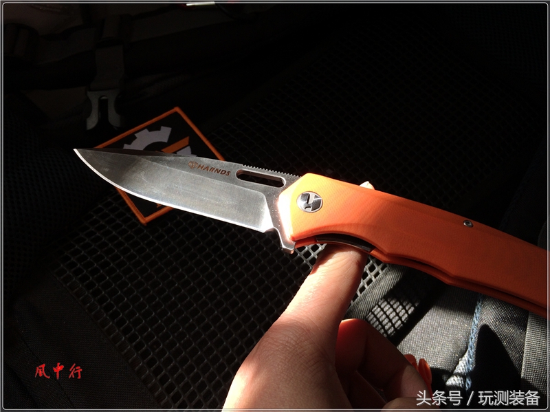 悍迪HARNDS双子星橙色柄户外*刀折**评测