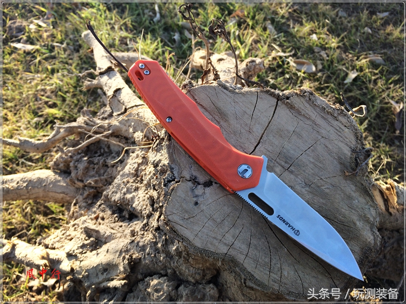 悍迪HARNDS双子星橙色柄户外*刀折**评测