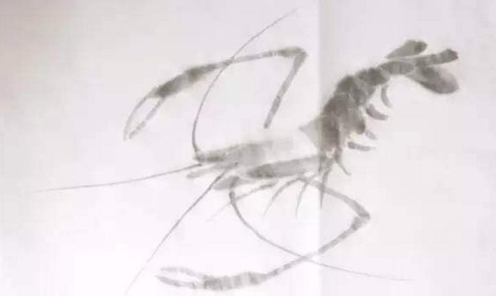 水墨大虾怎么画,水墨彩色大虾画