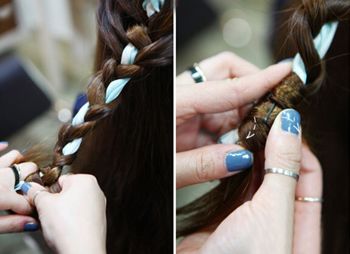 2款超级好看的蜈蚣辫发型图解,短发两个蜈蚣辫编发教程