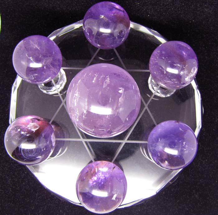 黑曜石貔貅摆件一对开光,开光六字真言黑曜石七星阵摆件