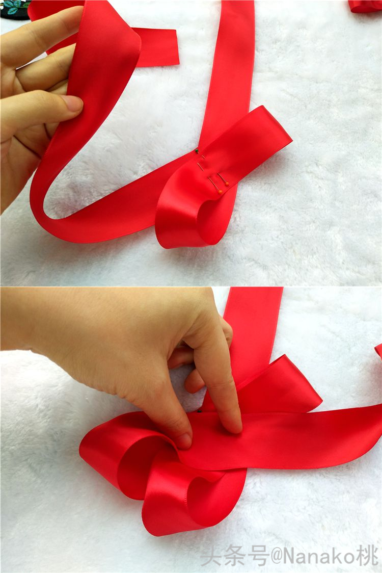 手作蝴蝶结做法,法式温柔气质缎面蝴蝶结飘带发夹