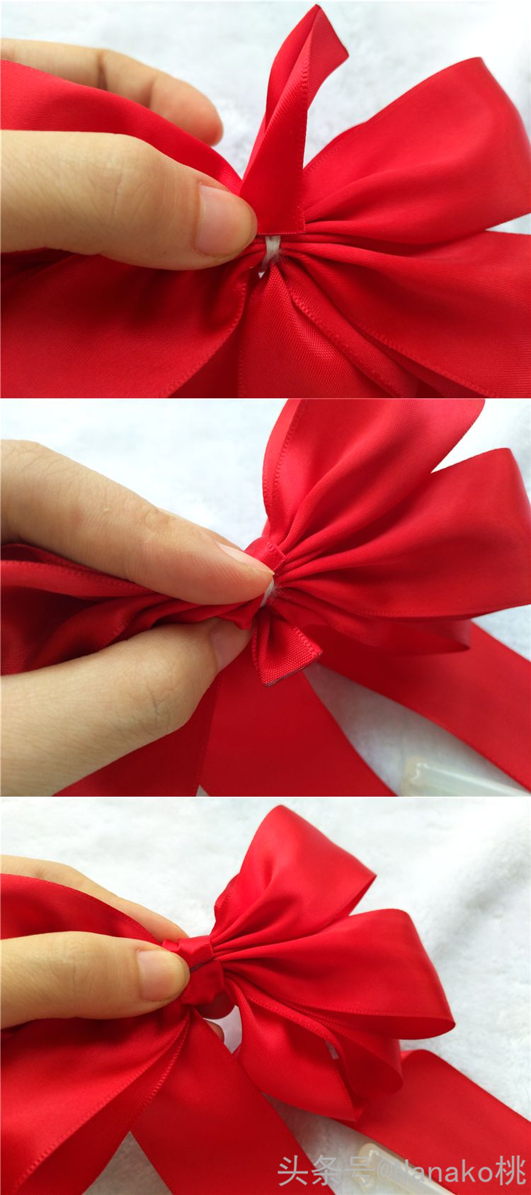 手作蝴蝶结做法,法式温柔气质缎面蝴蝶结飘带发夹