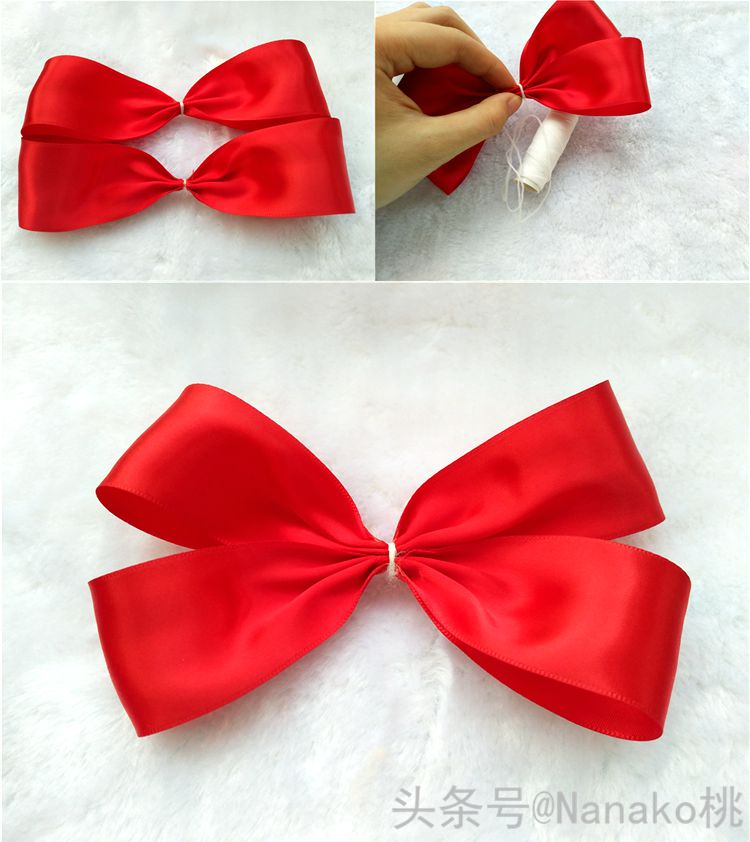 手作蝴蝶结做法,法式温柔气质缎面蝴蝶结飘带发夹