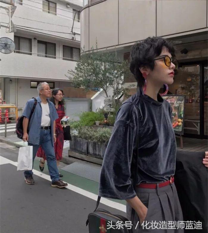 内扣美发造型短发,短发泡面头扎发发型