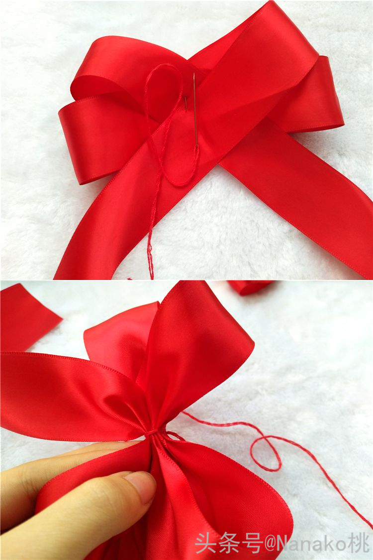 手作蝴蝶结做法,法式温柔气质缎面蝴蝶结飘带发夹