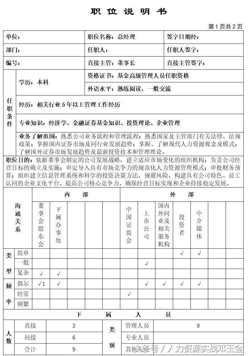 土建工程项目经理岗位说明书,岗位说明书跟工作说明书