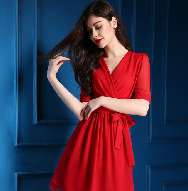 FIVEPLUS蝴蝶结连衣裙,甜美可爱蝴蝶结连衣裙