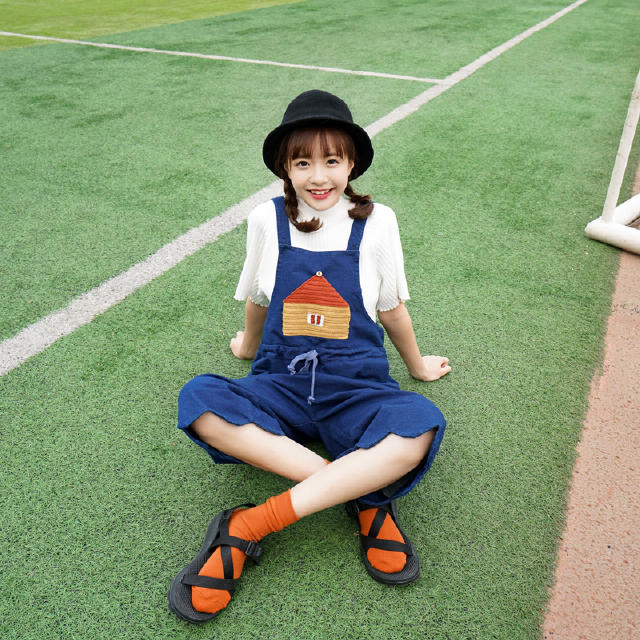 减龄背带裤夏季儿童,童趣古着牛仔背带裤