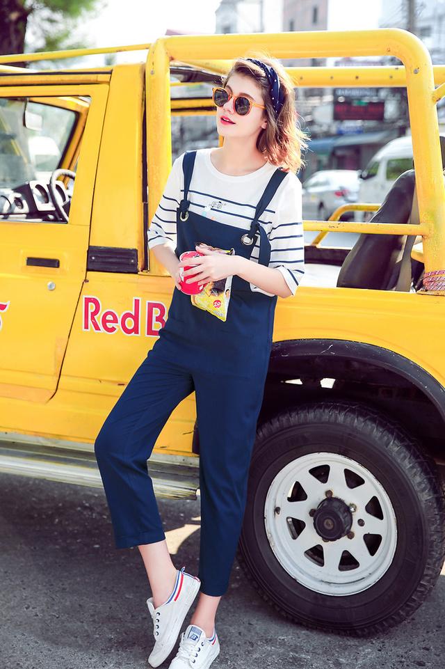 各样式的背带穿搭,背带新款洋气减龄搭配