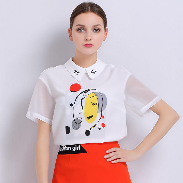 搭配半身裙的新款雪纺衫,搭半身裙的雪纺衫