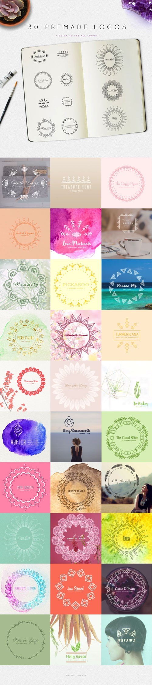 一分钟制作原创标志，高级logo模板素材包