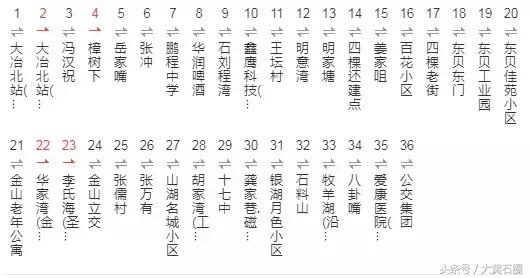 黄石公交去阳新沿途站点,黄石阳新公交车