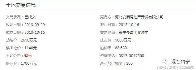 364万/亩!碧桂园来肃宁了!