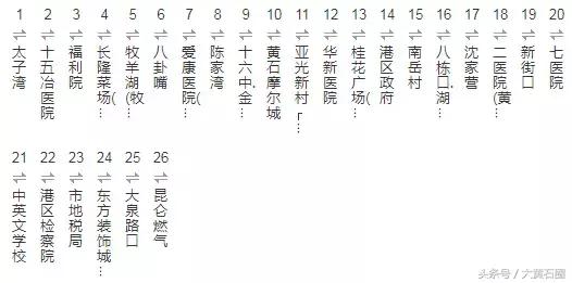 黄石公交去阳新沿途站点,黄石阳新公交车