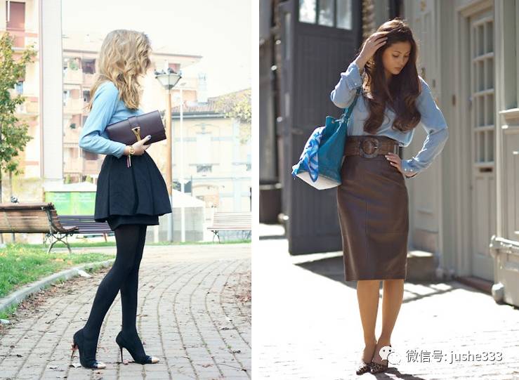 小个子牛仔衬衫的穿法,万能单品白衬衫的n种穿法