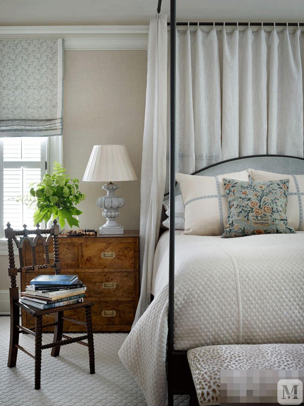 法式卧室黑色床搭配效果图,豪宅卧室上下铺