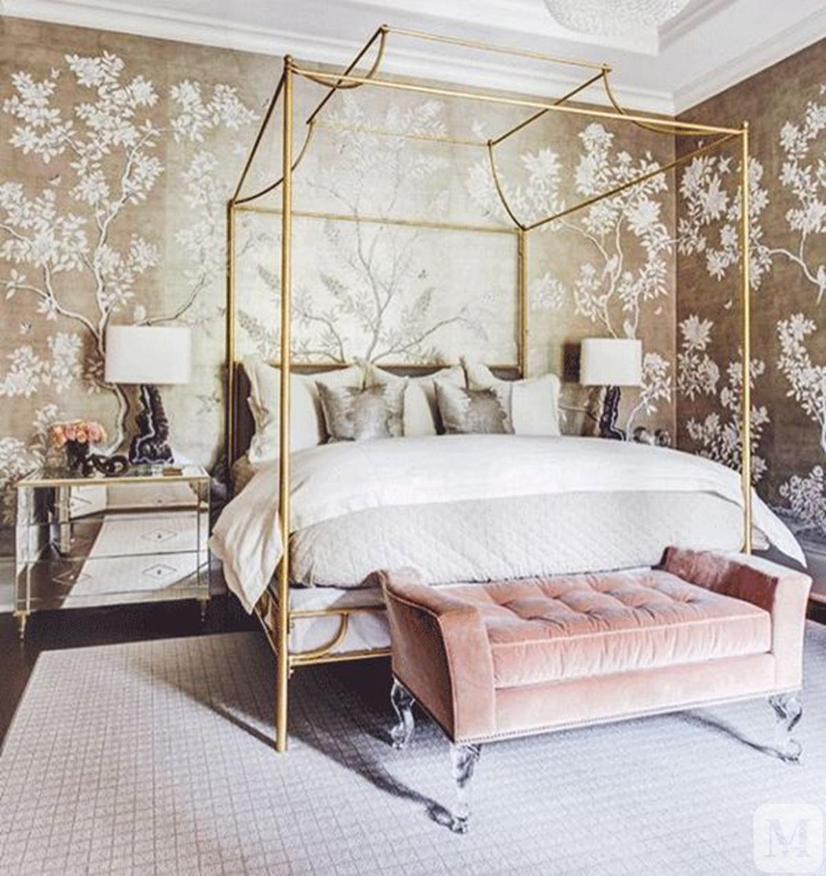 法式卧室黑色床搭配效果图,豪宅卧室上下铺