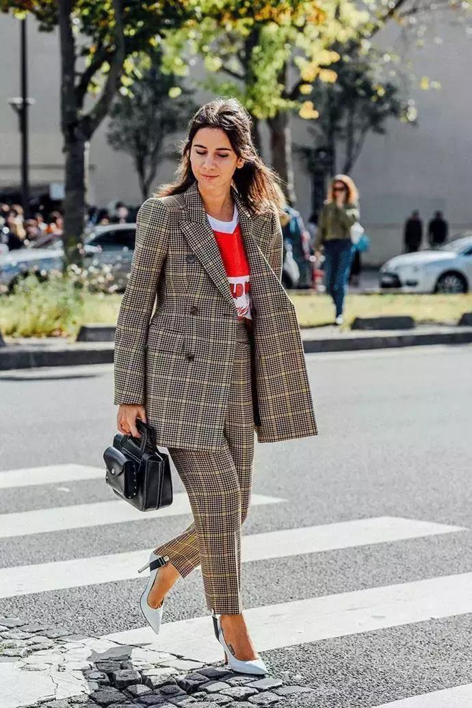 格纹怎么穿显瘦,韩式格纹怎么穿