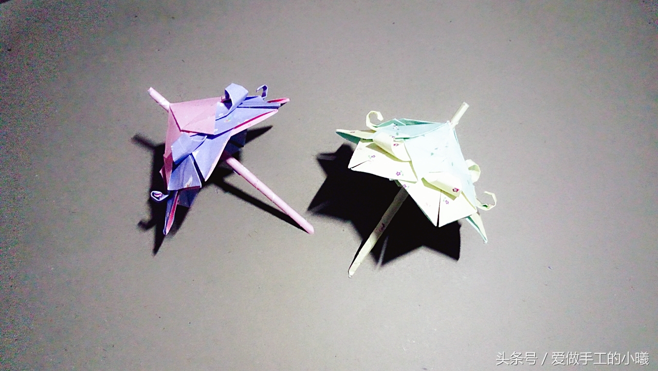 折纸古风伞简单又易学,最简单的折纸小花伞幼儿园