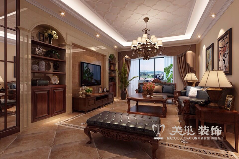 郑州127平美式装修,郑州装修135平米整装