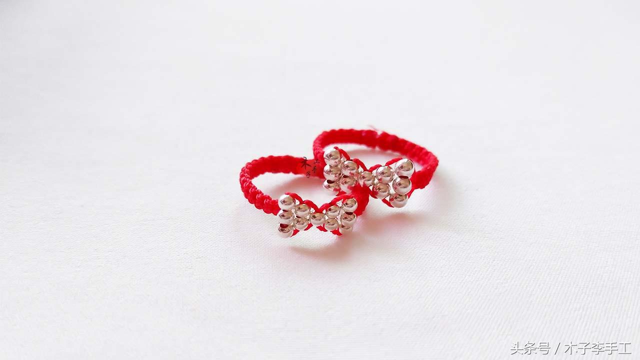 黄金蝴蝶结戒指编绳最新款式,小米珠蝴蝶结戒指串珠教程