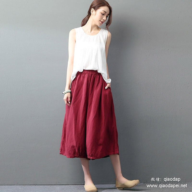 宽松阔腿裤慵懒风推荐,百搭棉麻阔腿裤工装风