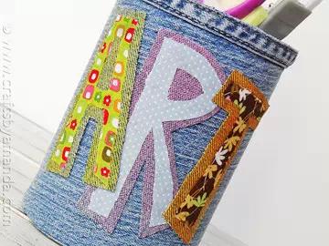 用旧牛仔裤做好看的挂墙收纳袋,旧牛仔裤改造车载收纳袋