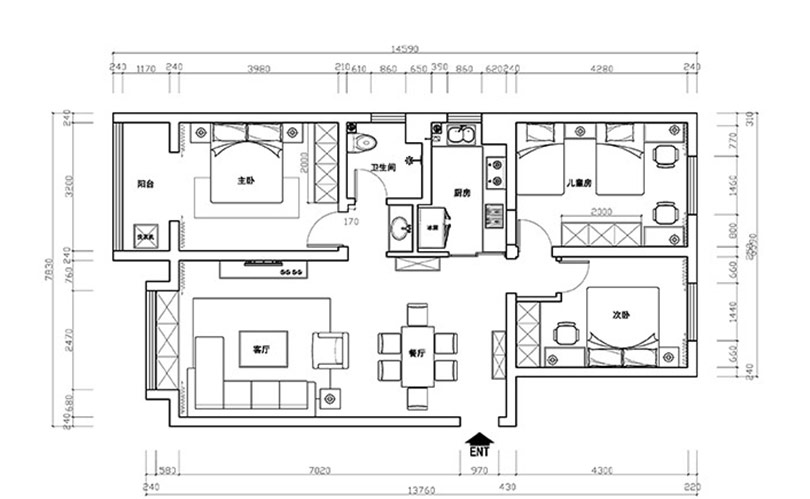 星城国际装修案例,星城国际两房装修