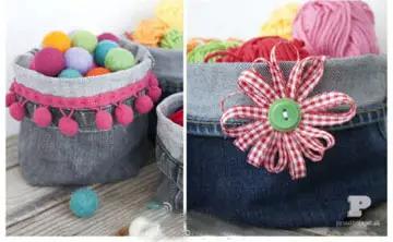 用旧牛仔裤做好看的挂墙收纳袋,旧牛仔裤改造车载收纳袋