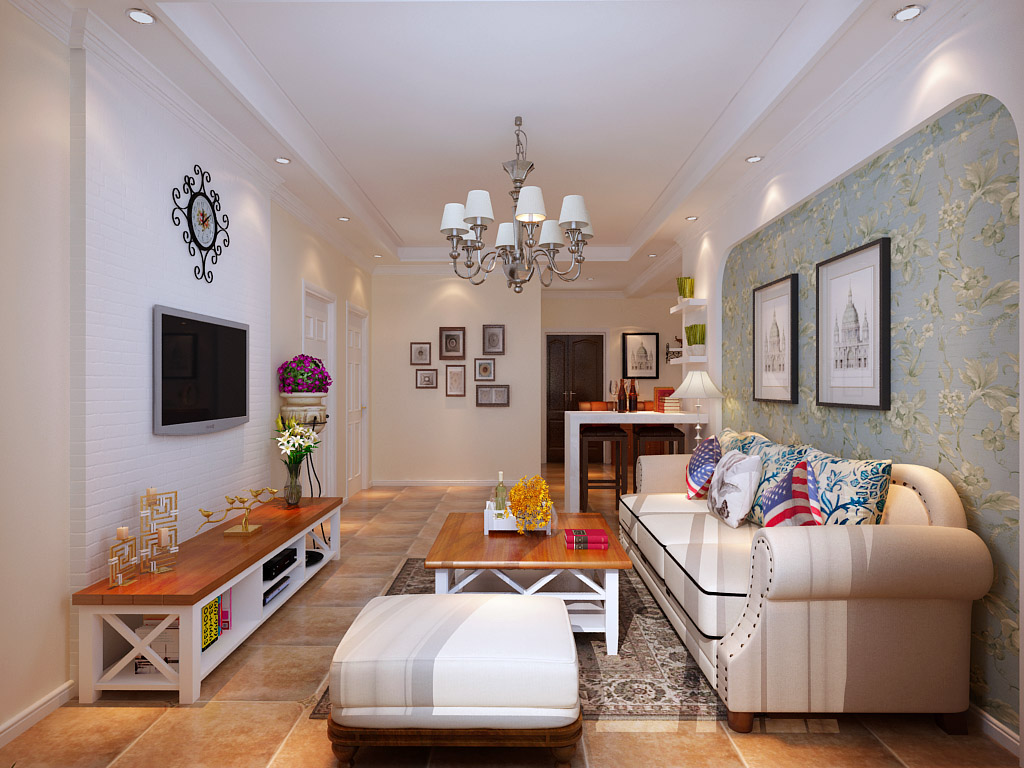 新婚夫妻7万装修柏悦星城117平美式两居温馨靓家