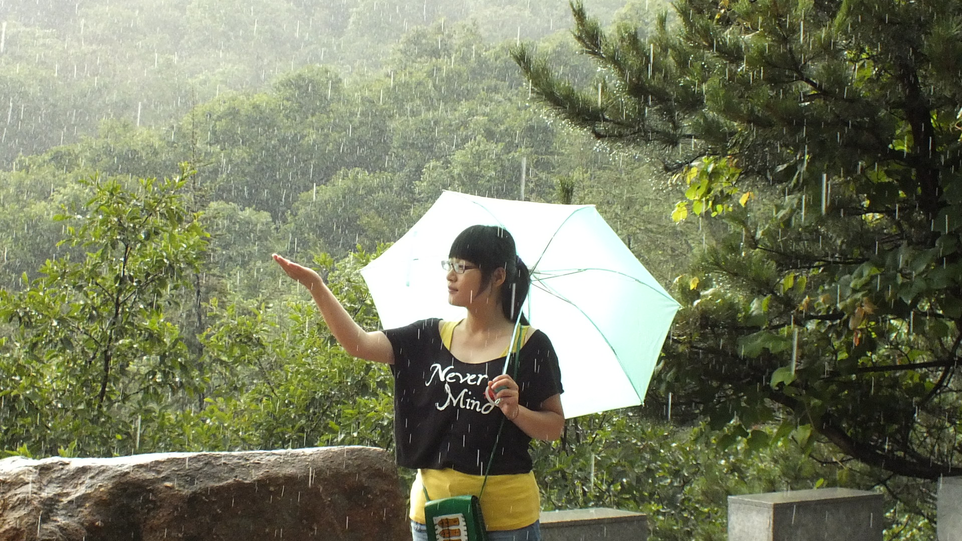 雨中的长白山美景描写,雨中天池