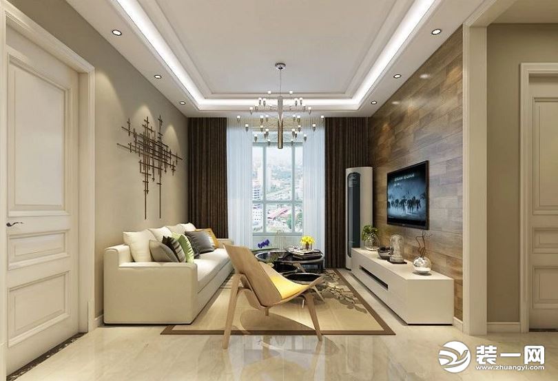 7.5万装石家庄万达广场小区宜家风90平两居室装修案例