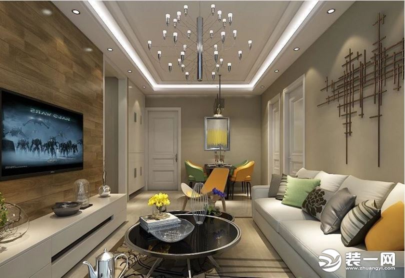 7.5万装石家庄万达广场小区宜家风90平两居室装修案例