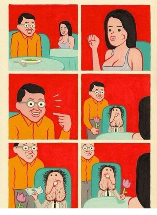 名星探福利:《重口味系列漫画》第12发JJ长在脸上的男人。