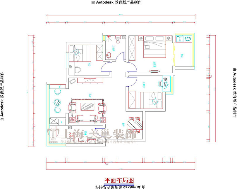 3米层高毛坯房美式田园设计,方正户型设计三房案例大全