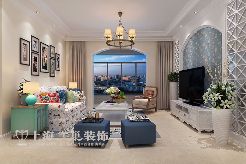 3米层高毛坯房美式田园设计,方正户型设计三房案例大全